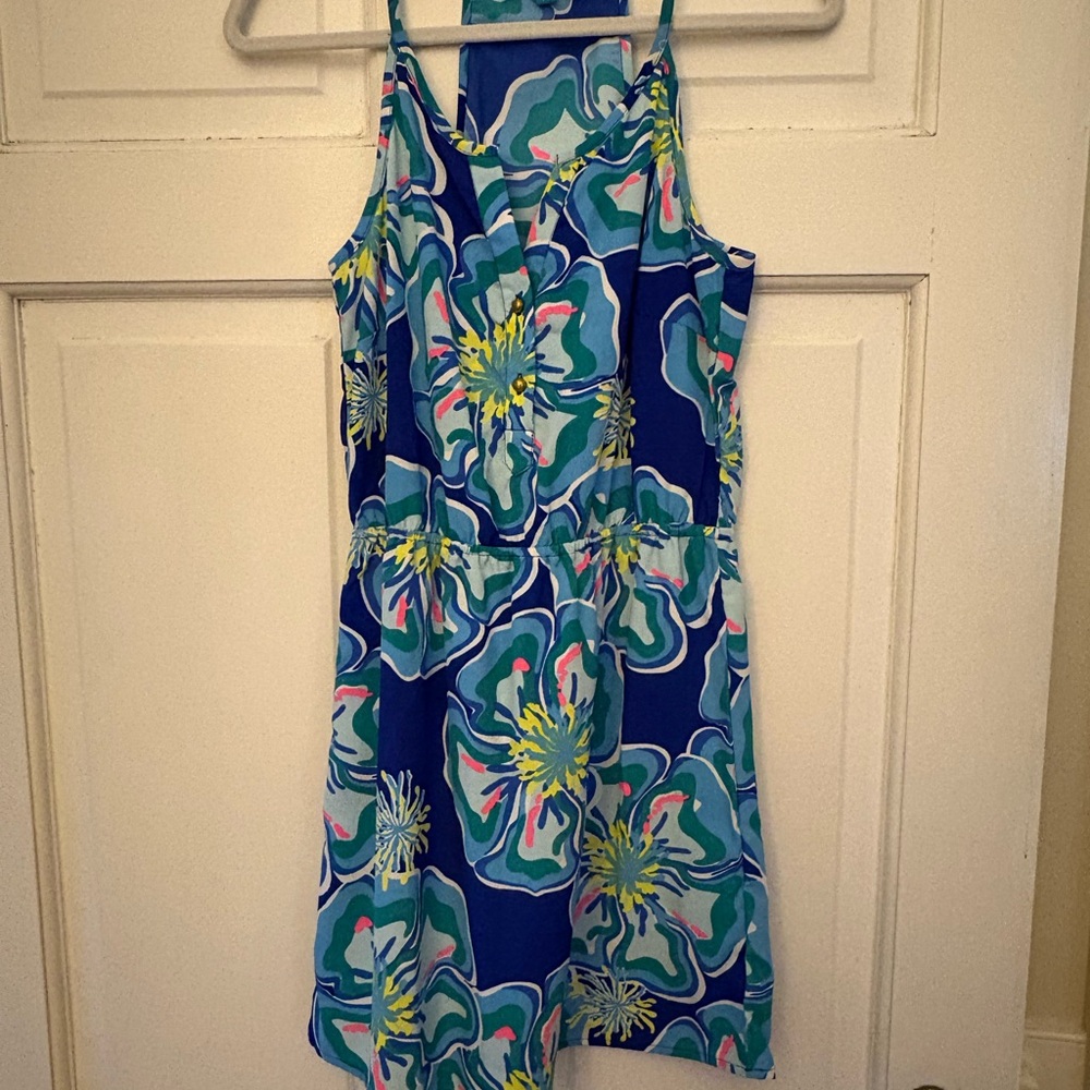 Southern Frock Blue and Green Floral Dress